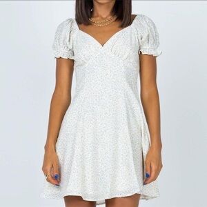 Princess Polly White Floral Mini Summer Dress Size 4